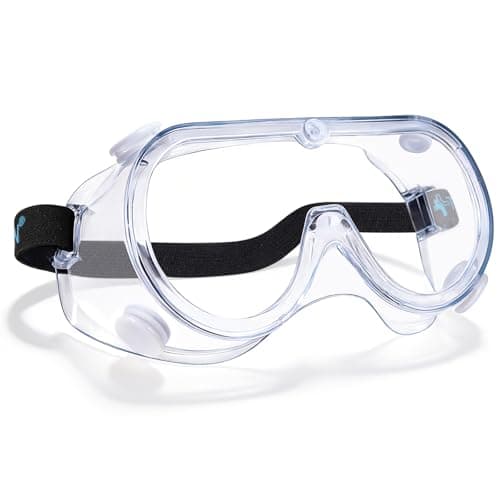 TICONN Anti-Fog Safety Goggles, HD Clear Eye Protection, ANSI Z87.1 Lab Goggles for Chemistry, Industrial (1PK)