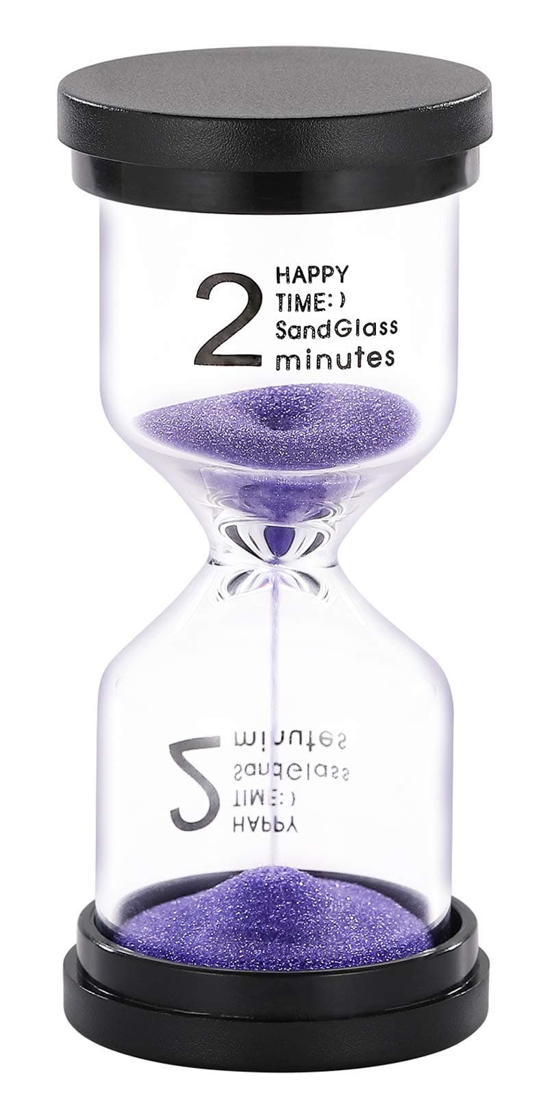 SuLiao 2 Minute Sand Timer Hourglass Colorful Sand Clock Purple Small Reloj De Arena Two Minutos Plastic Hour Glass Sandglass for Kids Game Decorative Kitchen Toothbrush Timer