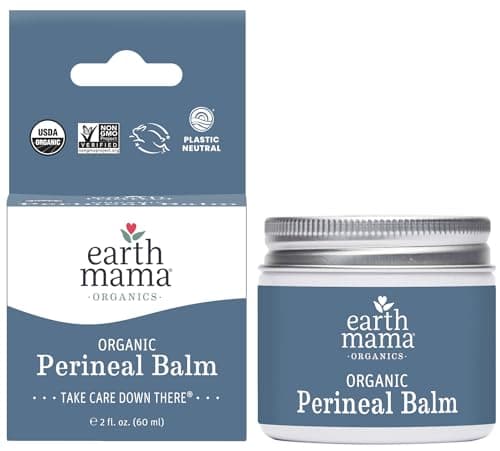 Earth Mama Organic Perineal Balm Naturally Cooling Herbal Salve for Pregnancy and Postpartum Relief with Witch Hazel Calendula Feminine Care Essentials No Benzocaine or Butane 2Fluid Ounce