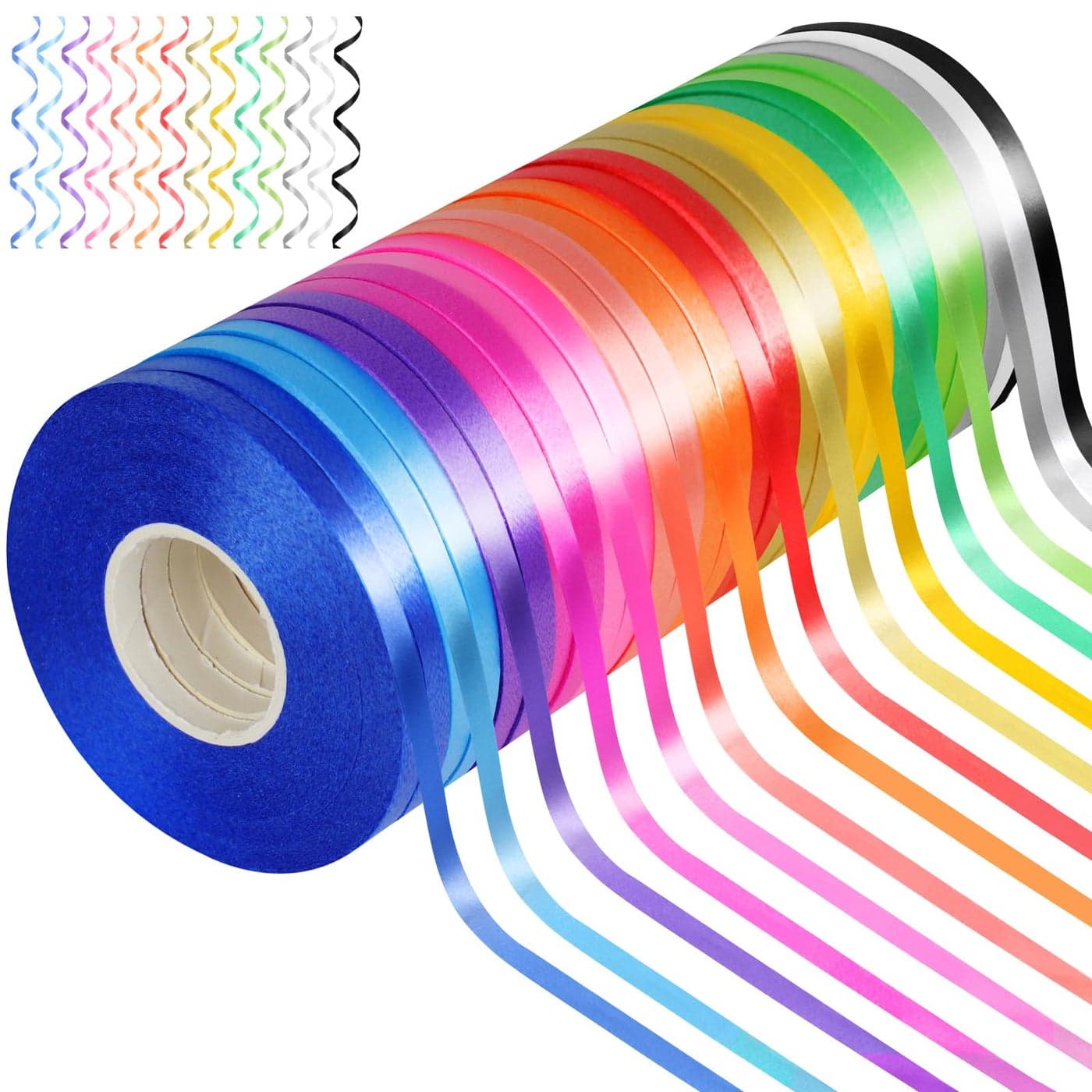 vivinin 27 Roll Curling Ribbon 316 Inch x 328 Yard Balloon String 15 Colors Ribbons for Crafts Balloon String Ribbon for Party Festival Florist Flower