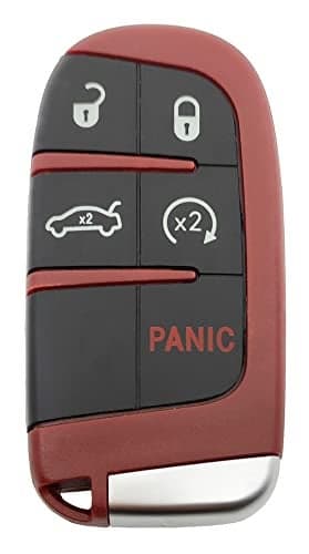 Horande 5 Button Replacement Key Fob Cover fit for Dodge Charger Challenger Chrysler 300 Jeep Grand Cherokee Compass Renegade Patriot Grand Comander Key Fob Case Shell