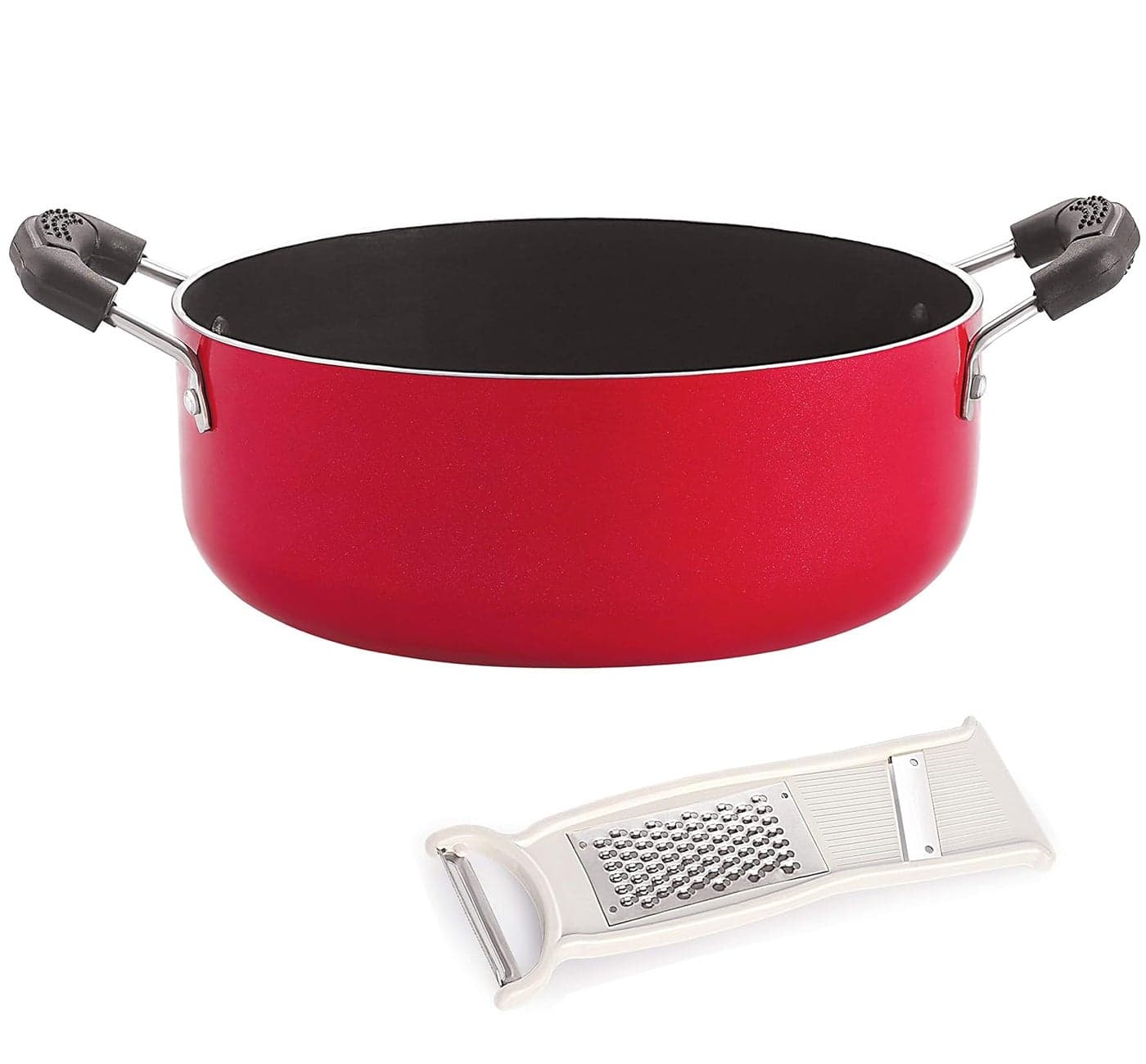 Nirlon Non-Stick Odor Free Aluminium Casserole with Free 3 in 1 Slicer Combo Item Set