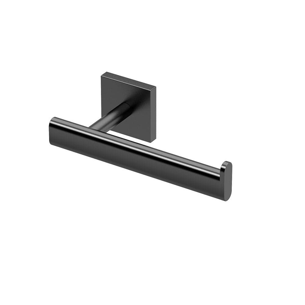 Gatco 4053MX Elevate Bathroom Single Post Euro Style Toilet Paper Holder Matte Black