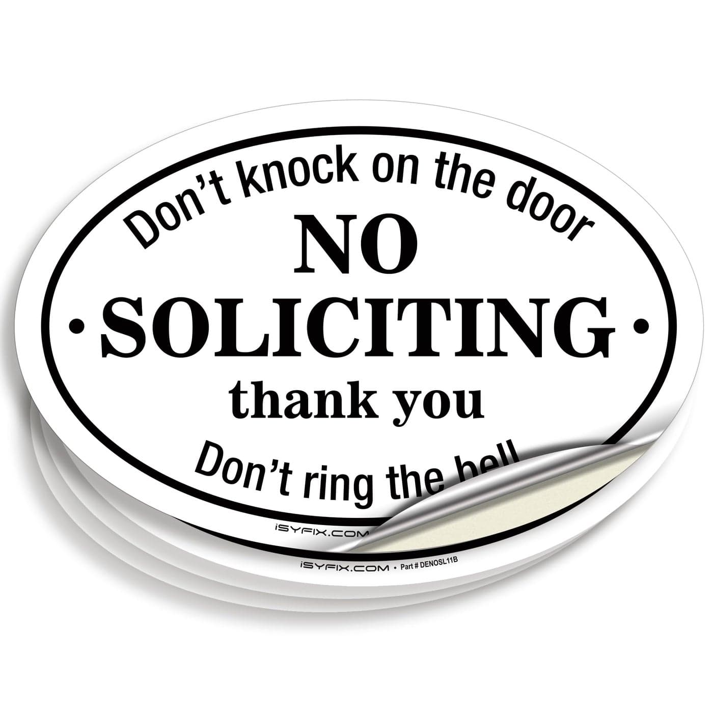 iSYFIX No Soliciting Sign Sticker for House Home Business 4 Pack 7x46 inch Premium SelfAdhesive Vinyl Laminated for Ultimate UV Weather Scratch Water and Fade Resistance Indoor Outdoor