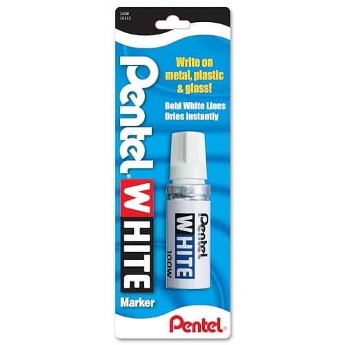 Pentel Permanent Marker White Broad Point 1 Pack 100W