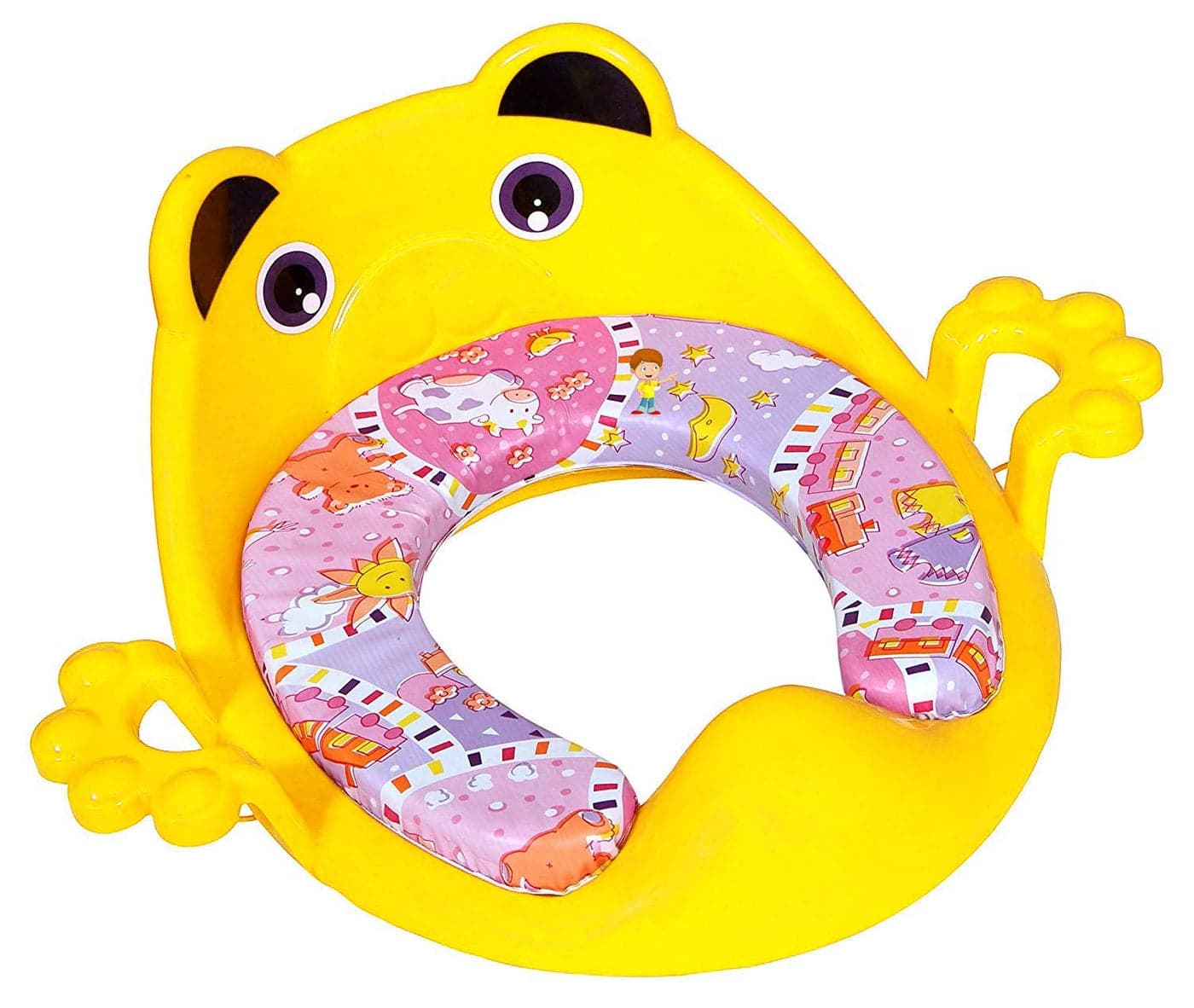 LookNSnap Cushioned Potty Seat with Easy Grip Handles and Comfortable seat (Yellow)