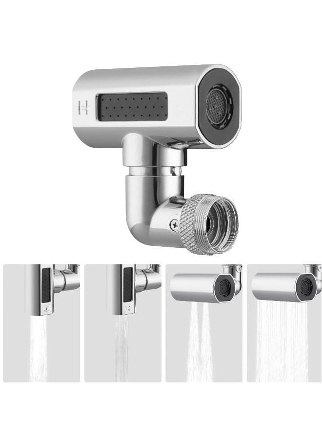 4 in 1 Waterfall Kitchen Faucet, 360° Rotation Faucet Extender for Kitchen Sink, Splash-Proof Kitchen Faucet Head Replacement, High Arc Sink Faucet Suitable for Washing Fruit Vegetable