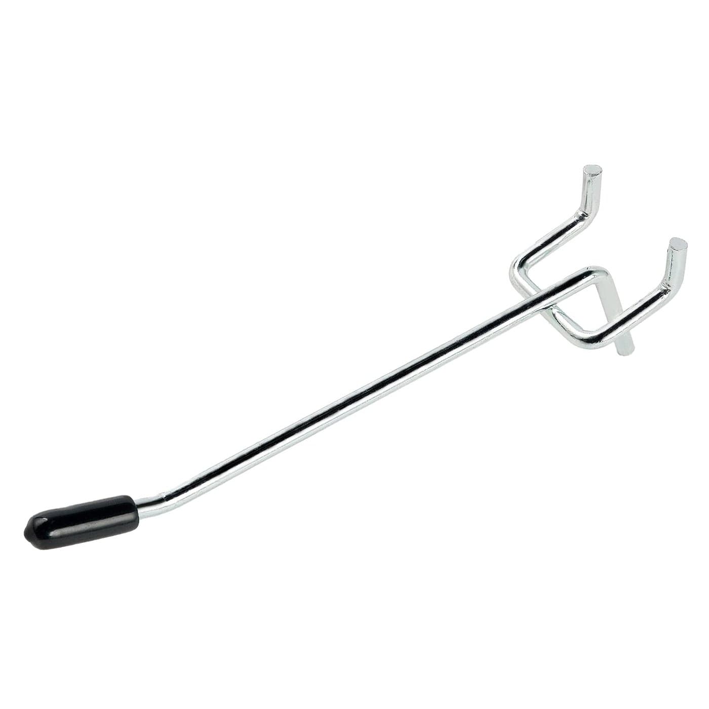 Rawall L Shape Pegboard Hooks 4 Inch 50Pack Sturdy Galvanized Metal Suitable for 14 and 18 Inch Rubber Tipped For Garage Office Kitchen Store Silver