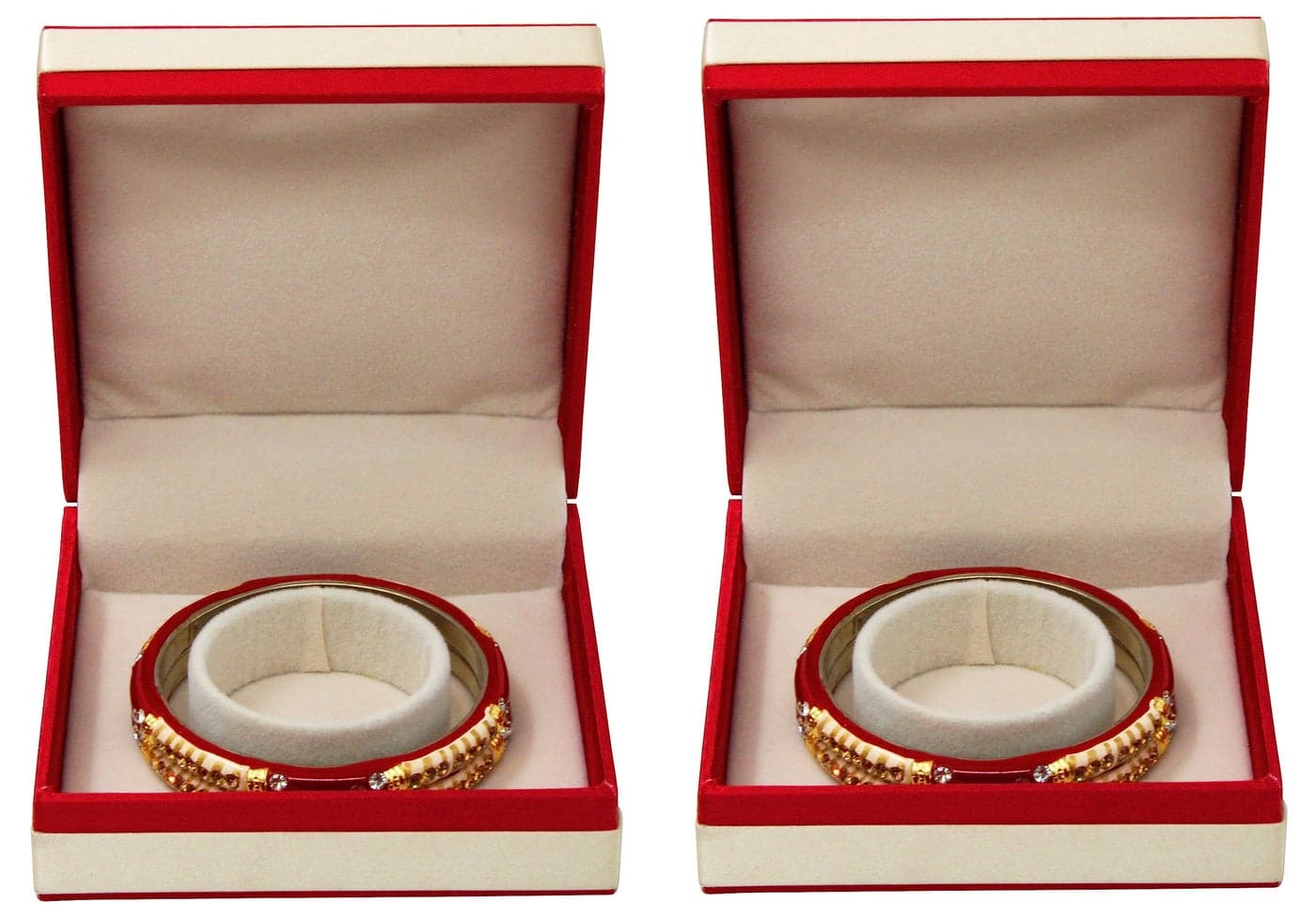 atorakushon Satin Bangle Box For Women Jewellery Organizer Locker Box for Holder Gift Travel Case Wedding Engagment Valentine's Day Maroon 2 Pieces