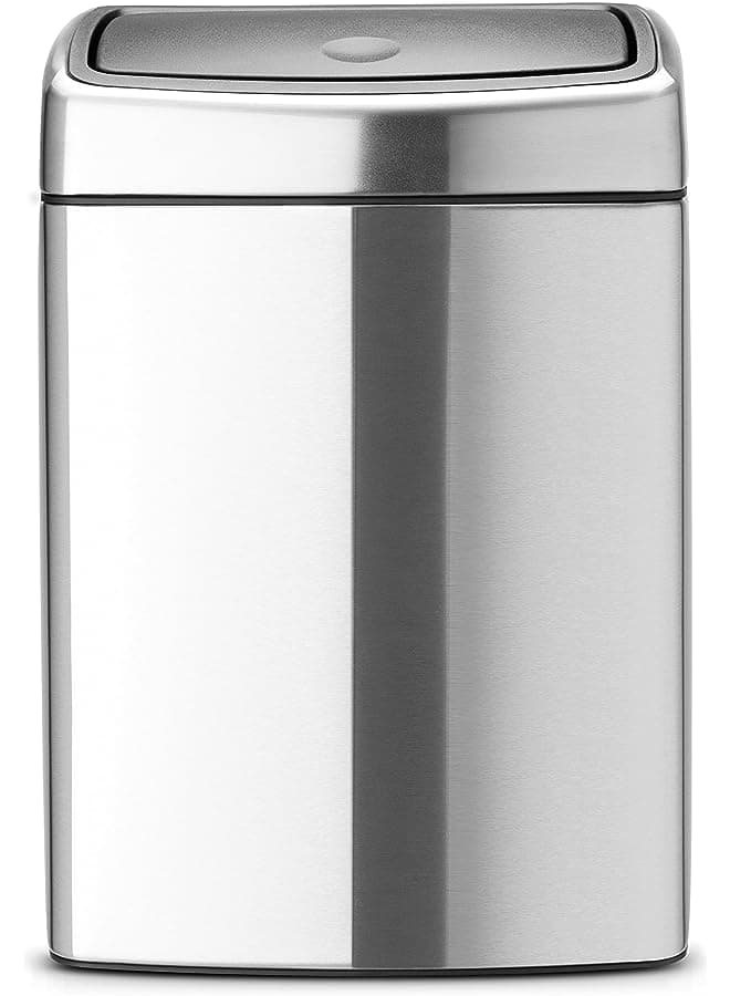 Rectangular Touch Bin, 10 L - Fingerprint Proof Matt Steel