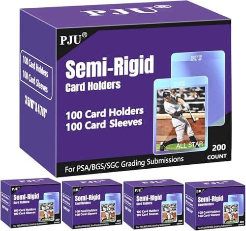 500ct Semi Rigid Card Holders 500ct Card Sleeves for PSA SGC BGS CSG Graded Card Submissions Semi Rigid Baseball Cards Sleeves Protectors PSA Graded Trading Cards Sleeve
