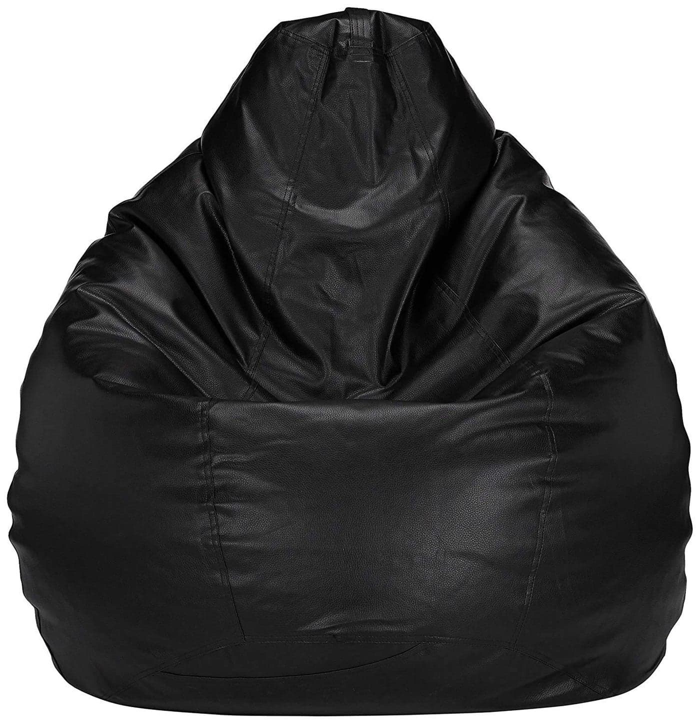 AMICA Bean Bag Cover Leatherette Black Sofa Cover Chair Sturdy Zipper Recliner Bean Bag Cover Organizing Storage Water Resistant Furniture No Filler