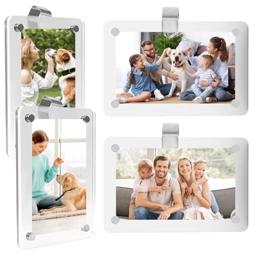 Wanheart 4 Pack Car Sun Visor Photo Holder Acrylic Magnetic Personalized Photo Holder car Picture Frame Personalized Car Accessories That Can Be Used to Add Personal Photos