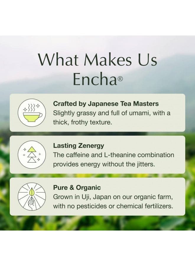 Encha Ceremonial Grade Matcha Powder, Organic First Harvest Japanese Matcha Green Tea Powder, Matcha Tea From Uji, Japan (30g/1.06oz)