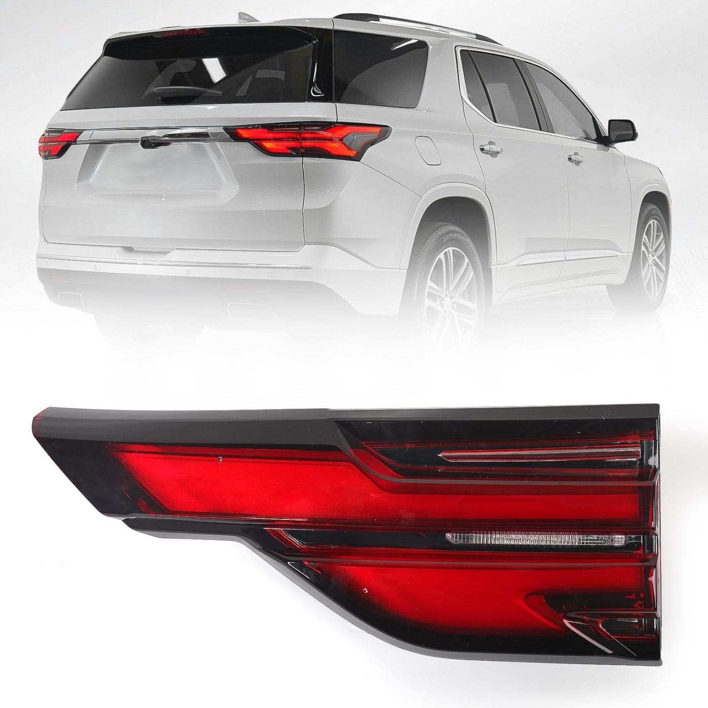 FIONE Inner Tail Light Assembly Compatible with Chevy Traverse 2022 2023 2024 wbulbs Taillight Rear Brake Light Right Passenger Side RH GM2803131 85565611