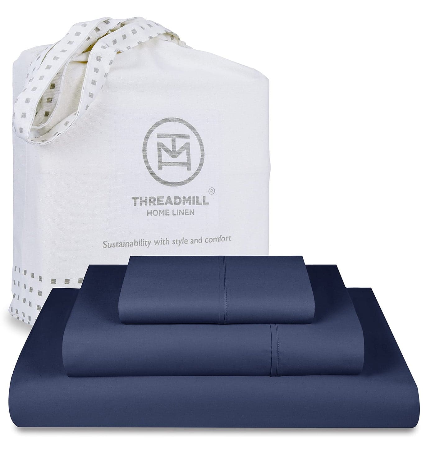 Threadmill 100 Cotton Sheets for Twin Size Bed 600 Thread Count Twin Bed Sheets Set with 15 Deep Pocket Sateen Weave 3Piece Bedding Set with Cooling Effect Folkstone Blue