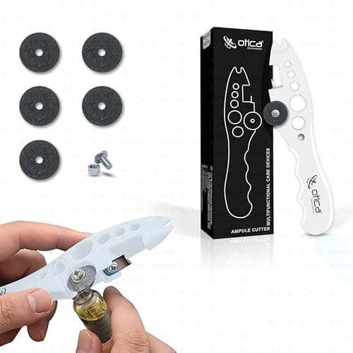 OTICA Ampoule Cutter for Doctors Nurse, Glass Bottle Cap Remover Cutter Ampule Breaker for Hospital and Clinic (White)