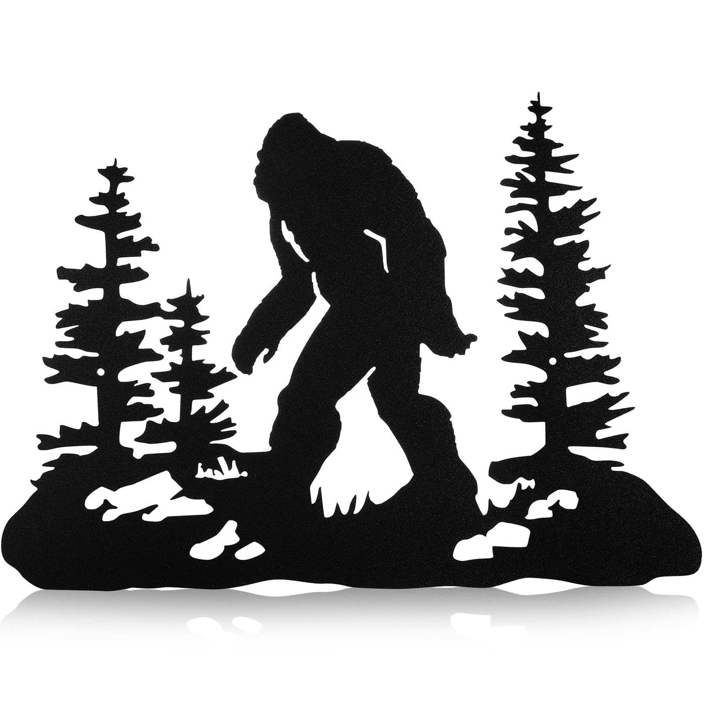 Sasquatch Wall Decor Bigfoot Statues for Yard 157 x 11 Sasquatch Statues Bigfoot Metal Wall Art Big Foot Gifts for Yard Hanging Garage Garden Decor Outdoor IndoorBlack