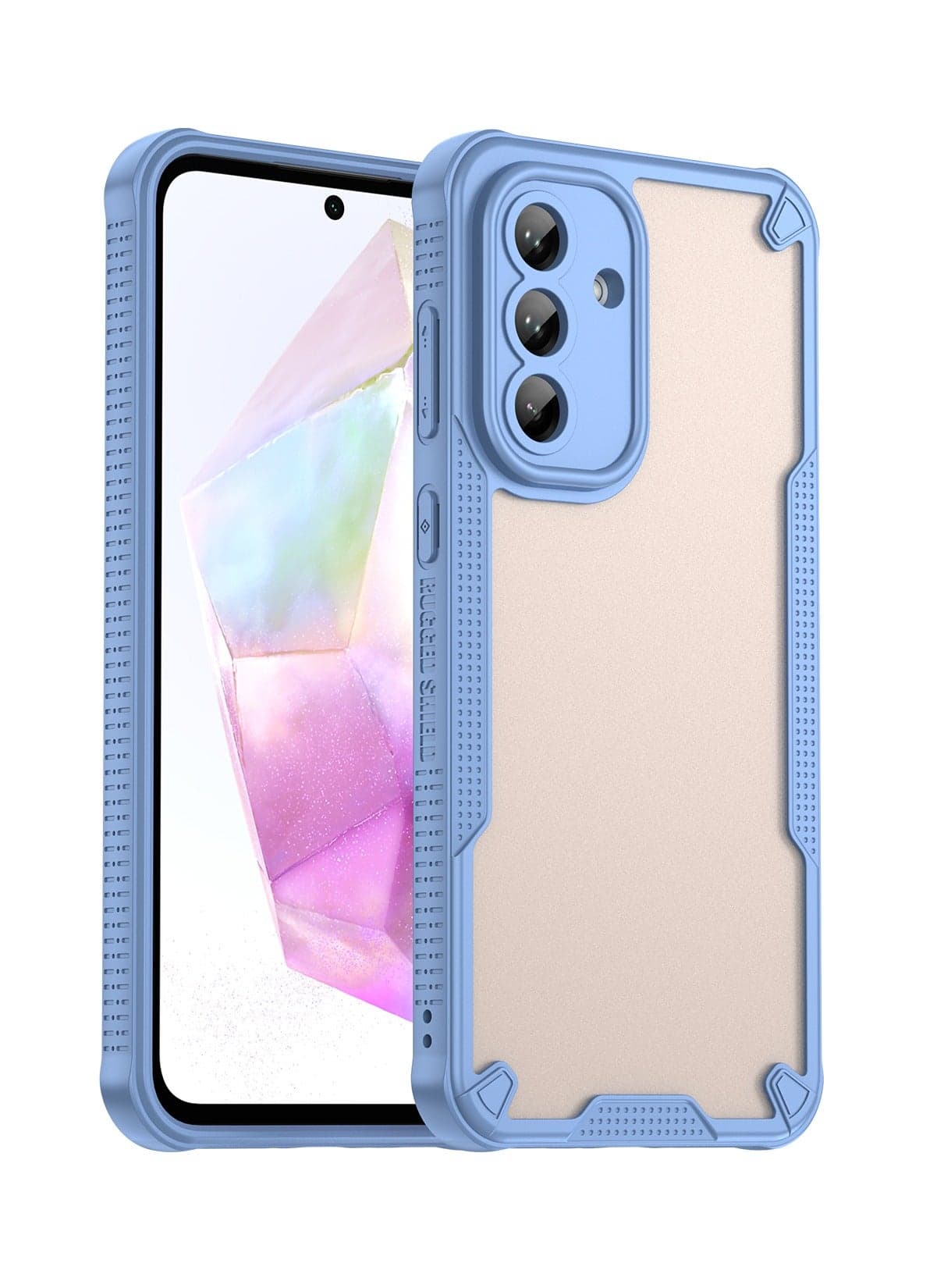Samsung Galaxy A36 5G Protective Case Blue Semi Translucent Matte Finish Soft TPU PC Armor Cover Comfortable Oil Resistant Waterproof Cell Phone Shell