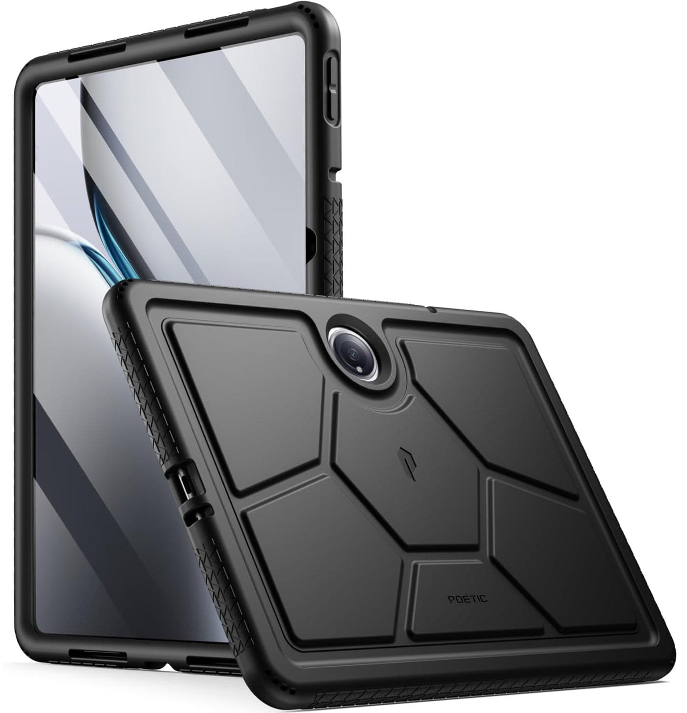 Poetic TurtleSkin Case for OnePlus Pad 11.61 inch (2023), Heavy Duty Shockproof Rugged Kids Friendly Drop Protection Silicone Cover Case, Black