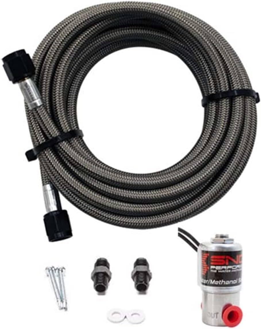 Snow Performance SNO-40012-BRD Braided SS Line Trunk Mount Upgrade (4AN SS Braided Line Systems)