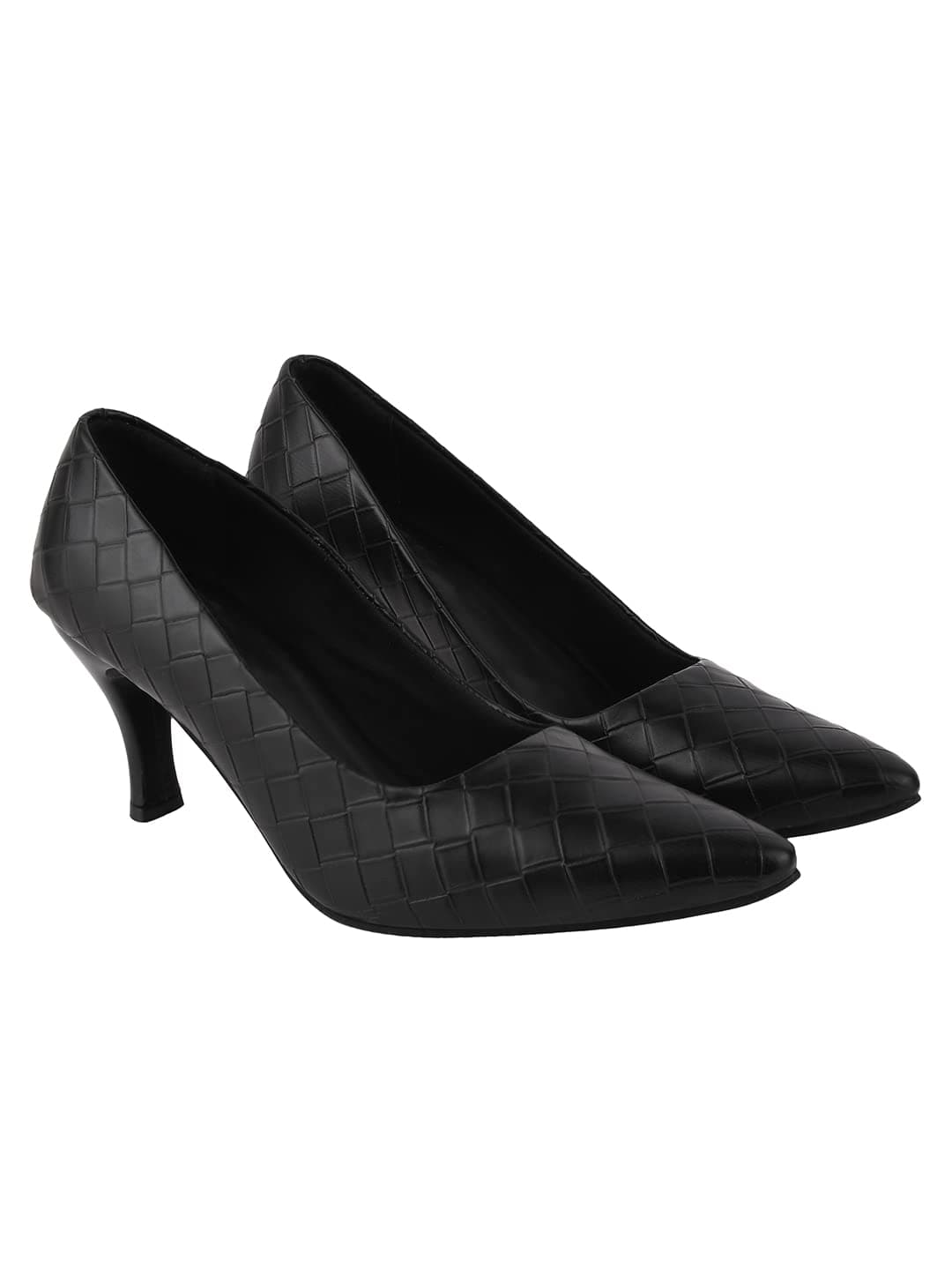 Shoetopia Women's Block Heel Pumps Black,6 UK