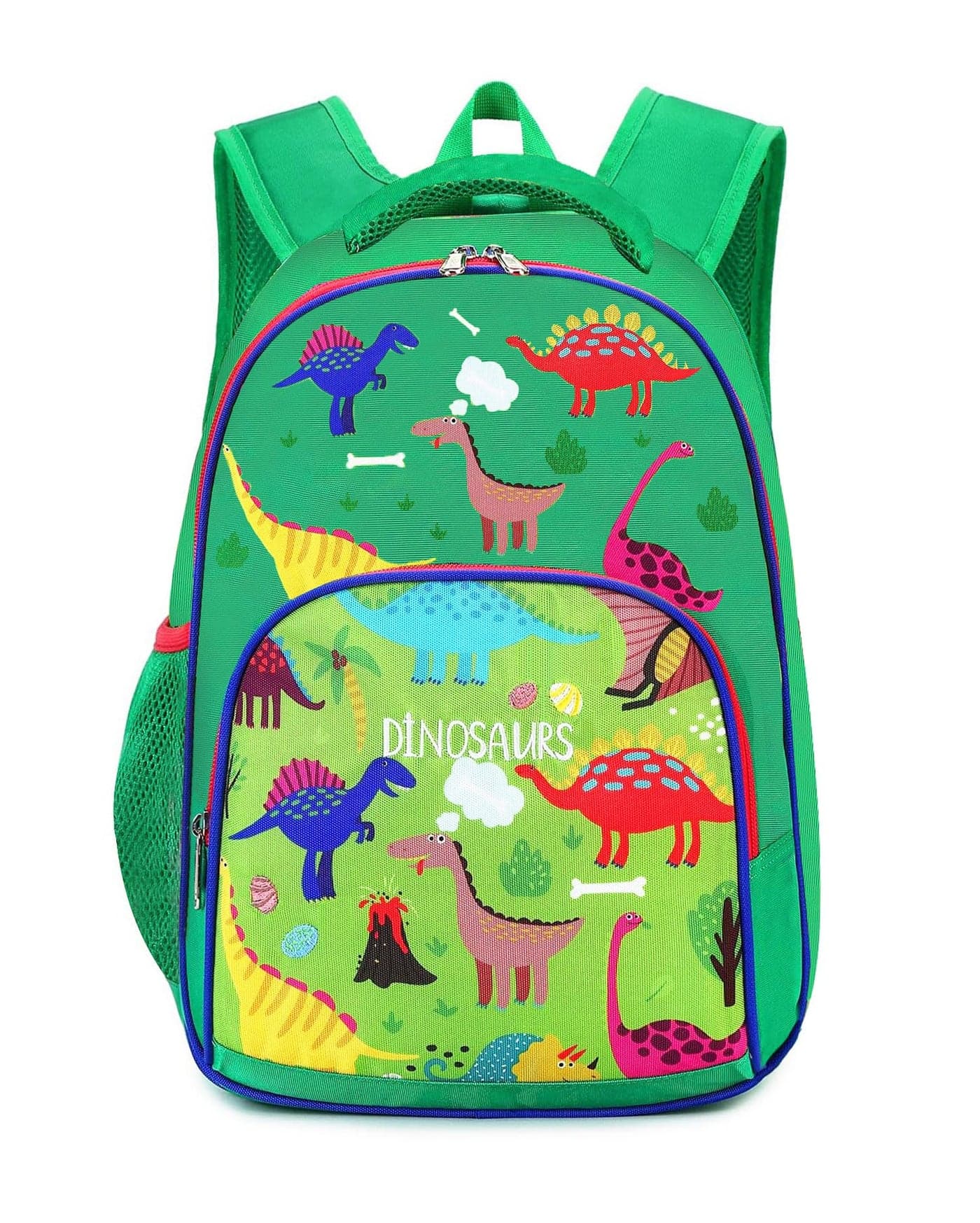 Frantic Waterproof Polyester 26 L Backpack With Pencil/Staionery Pouch School Bag Class 1 to 8 Daypack Picnic Bag For Going Boys & Girls(BK_Green_Dinosaurs_24_A)