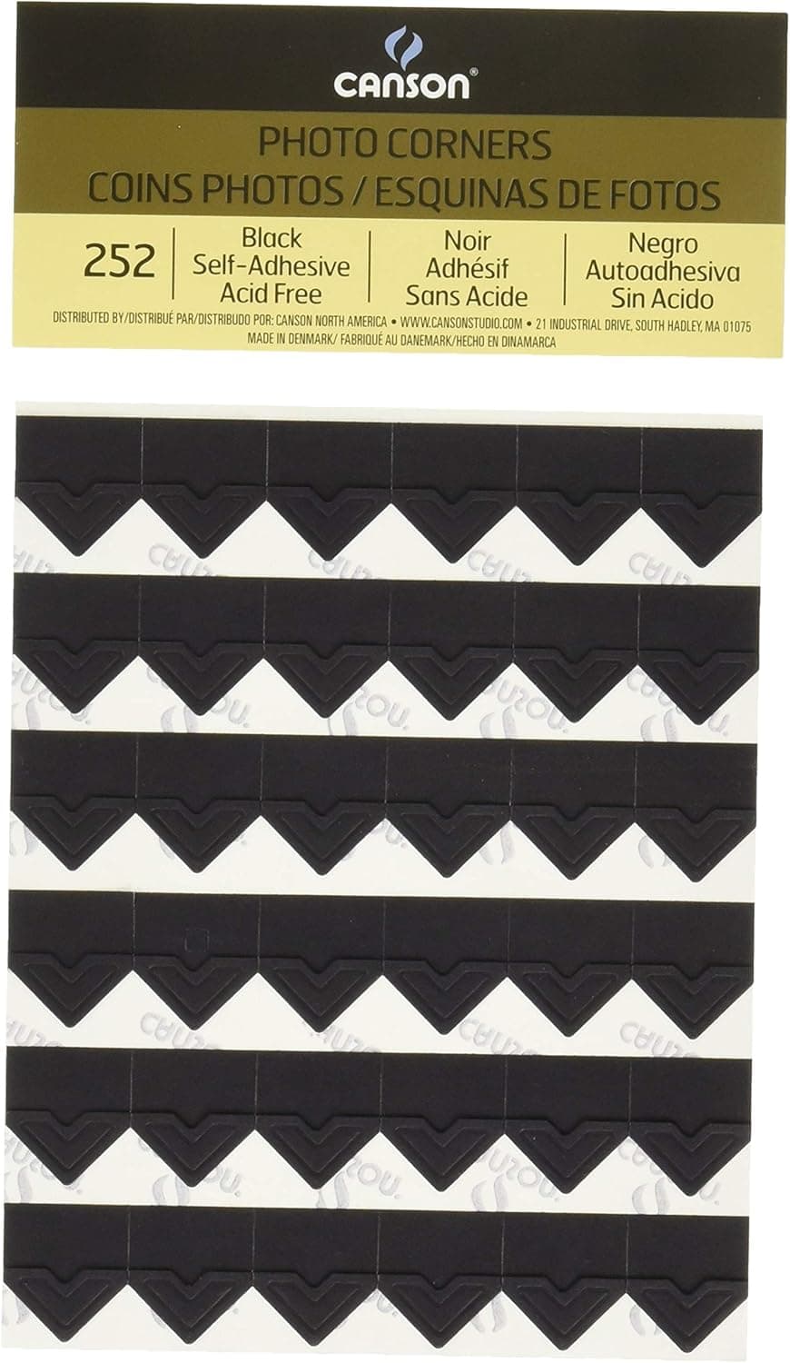 Canson SelfAdhesive Photo Corners Black Pack Of 252