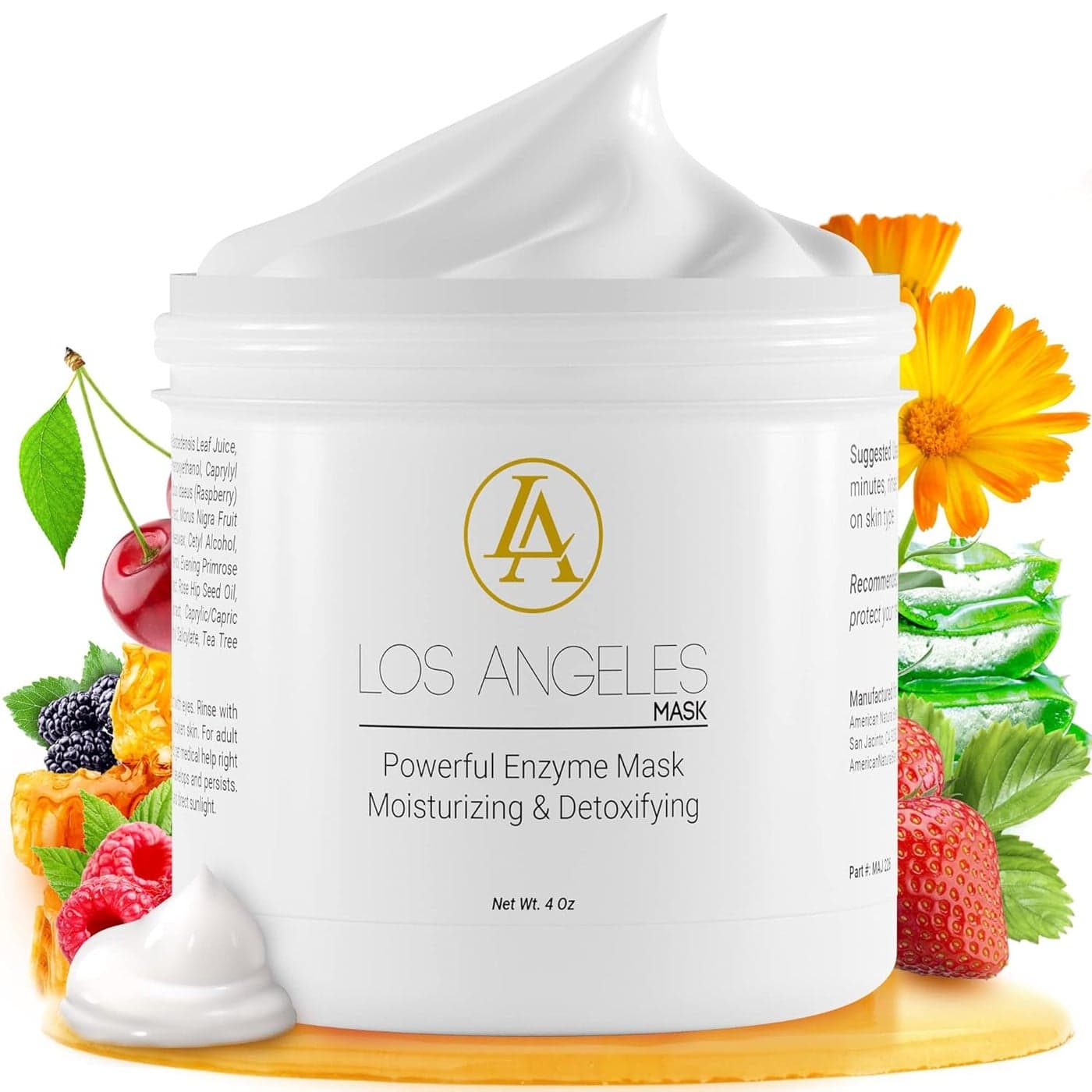 Blend Los Angeles Enzyme Mask Exfoliating Face Mask with Allantoin Fruit Extracts Manuka Honey Moisturizing Face Mask Hydrating Face Mask Pore Cleansing Mask USA 4oz