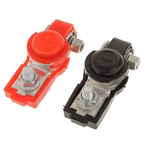 CARIZO Diesel Car/Truck/Bus/Van/Ship/Boat/Caravan Negative and Positive Battery Terminals Adjustable Clamps (Set of 2)
