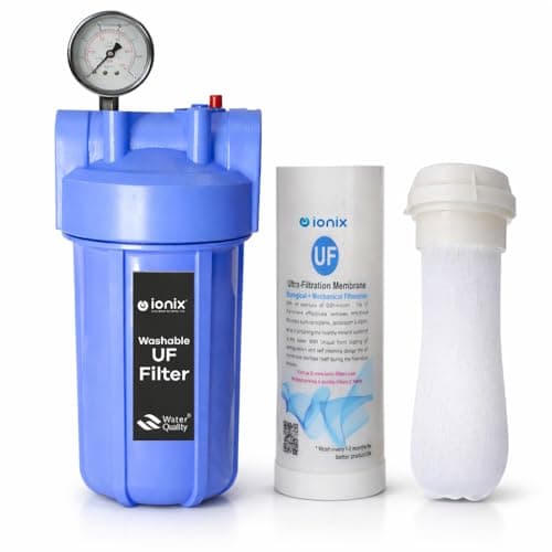 IONIX Washable UF Membrane with 3 Connection Option 1/2 inch, 3/4 inch & 1 inch | Washable UF 5 Year Shelf Life, wash and Reuse, Use with Main line, Washing Machine, Geyser, Full Set Included