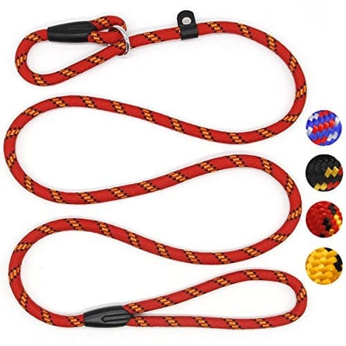 Red Brand 5 FT Adjustable Nylon Dog Rope Leash for Small Medium Dogs 10-80 lb Walking