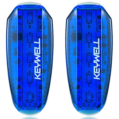 USB Rechargeable LED Safety Lights (2 Pack) - Clip on Strobe Running Lights for Runners, Joggers,Walkers,Kids,Dogs,Bike Tail Lights - High Visibility Accessories for Reflective Gear (Blue)