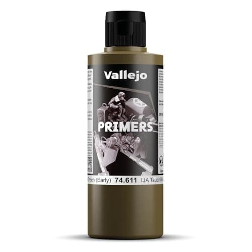 Vallejo - Surface Primer Color | Earth Green Early 200 ml. (6.76 fl.oz.) | Matte Finish and Fast Drying | Perfect for Airbrushing and Great Adhesion to Figurines and Scale Models