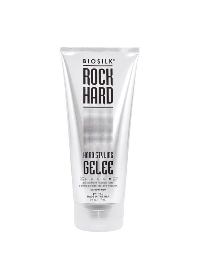 Rock Hard Gel, Firm-Hold Hair Gel For Long-Lasting Styles, Sulfate, Paraben, & Cruelty-Free, 6 Oz