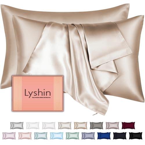 Mulberry Silk Pillow Cases 2 Pack Standard Size 20x26 Inches with Hidden Zipper, Ultra Smooth and Soft Breathable Cooling Silk Satin Pillowcase Set of 2, Better for Hair and Skin, Gifts for Women Men