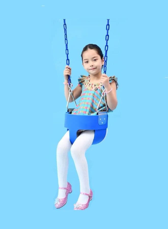 Easy Install Plastic Coated Chain Carabiners High Back Full Bucket Toddler Swing Seat For Kids