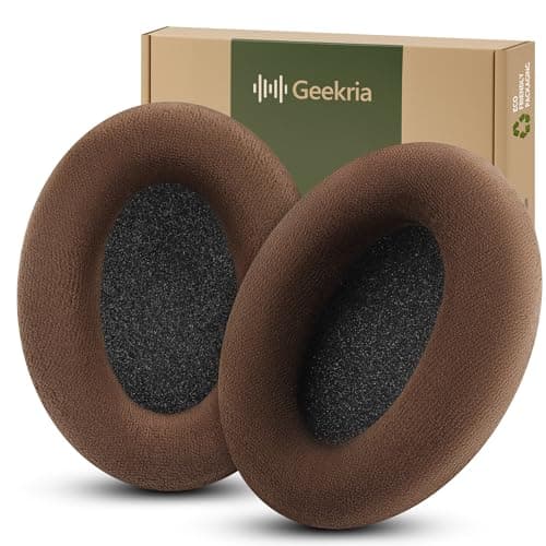 Geekria Comfort Velour Replacement Ear Pads for Sennheiser HD598, HD598SE, HD598CS, HD595, HD599, HD599 SE Headphones Ear Cushions, Repair Parts with Video Guide (Brown)