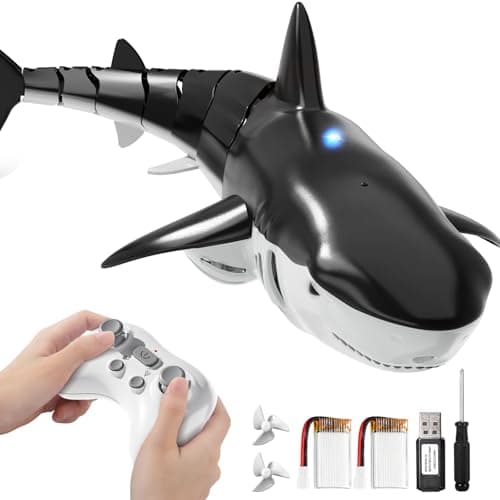JUKUDAHU 24Ghz Remote Control Shark Toys for Kids 6 7 8 Years Old 118 Scale High Simulation Shark for Pool Bath Toys for Toddlers Electronic RC Sea Animal Outdoor Water Gifts