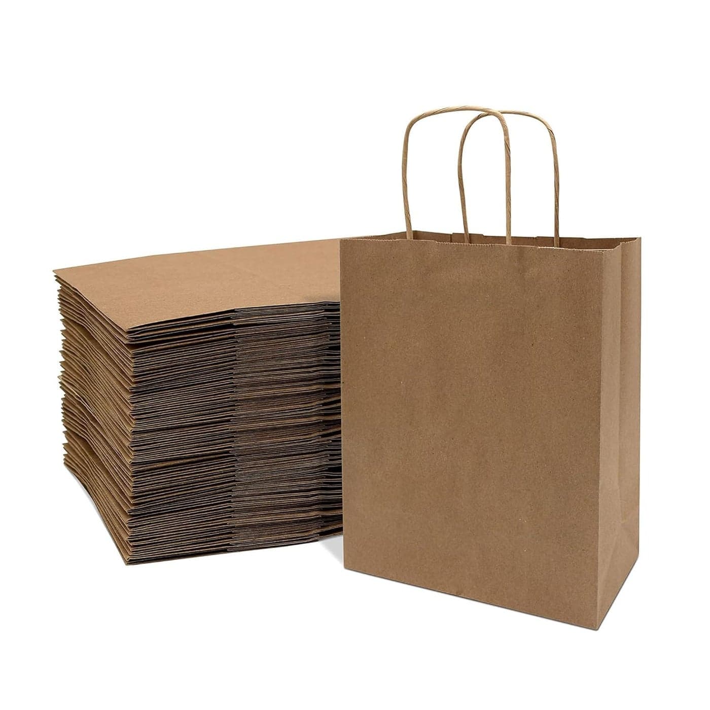 KESARDEEP MARKETING paper bags 10x4x12 inches_Pack of 50 Kraft Paper Shopping Bags, Paper Bags with Handles, Gift Bags, Brown Bags Bulk