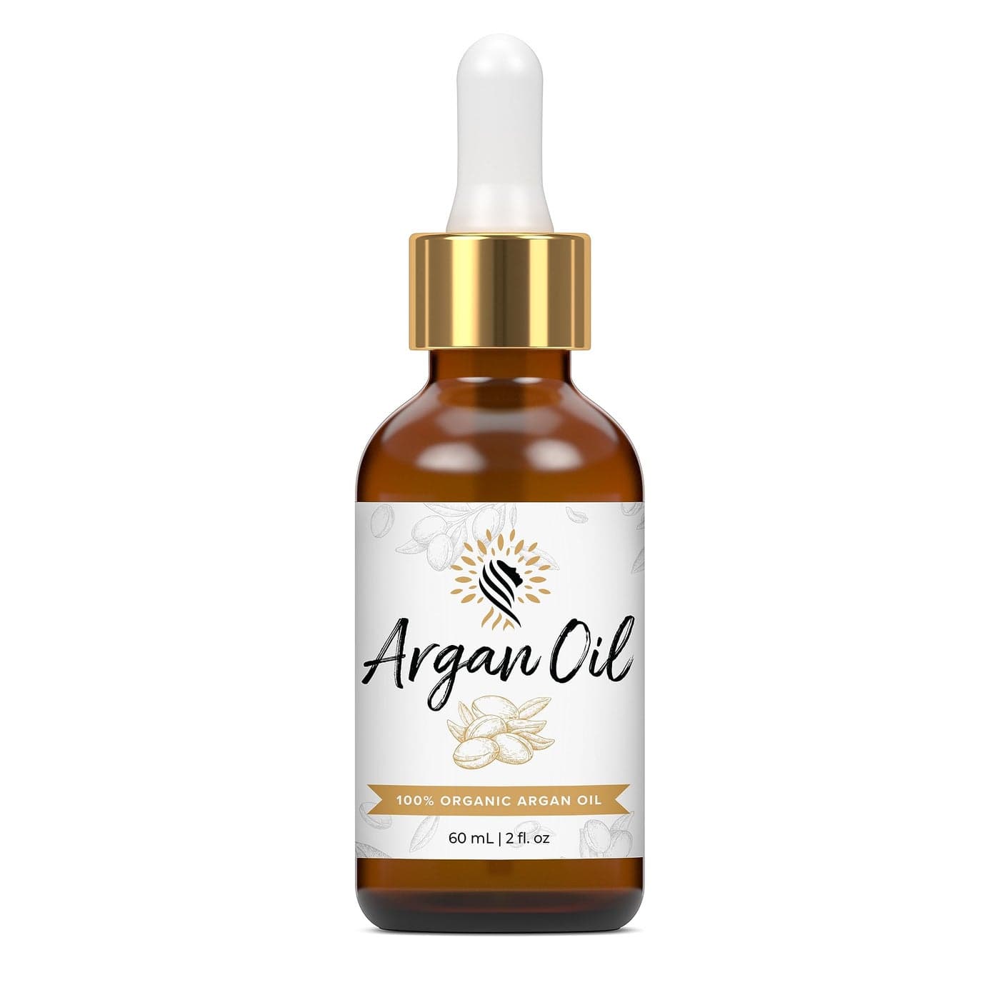 Argan Cosmetics 100 Pure Organic Moroccan Argan Oil for Hair Skin Nails Cuticles Face Beards Cold Pressed Unscented Filtered Through Cotton Charcoal All Natural Moisturizer 2 Fl Oz