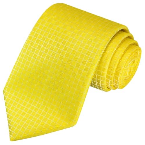 KissTies Mens Sunflower Yellow Ties Graph Necktie Lemon Tie For Men