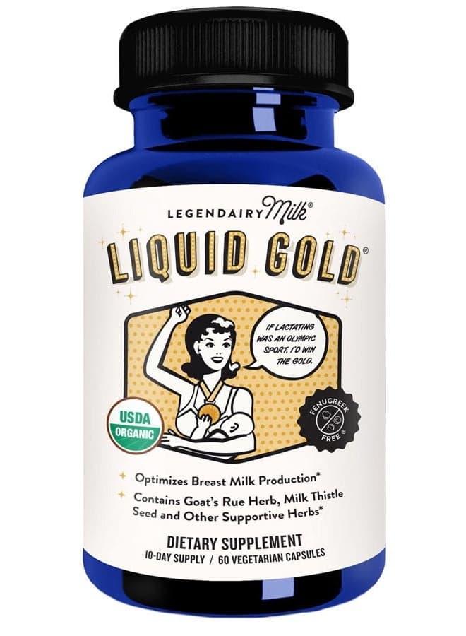 Liquid Gold Lactation Support | Lactation Supplement with Organic Goats Rue, Milk Thistle, Shatavari, Fennel, Alfalfa & Anise | Breastfeeding Supplements, 60 Count