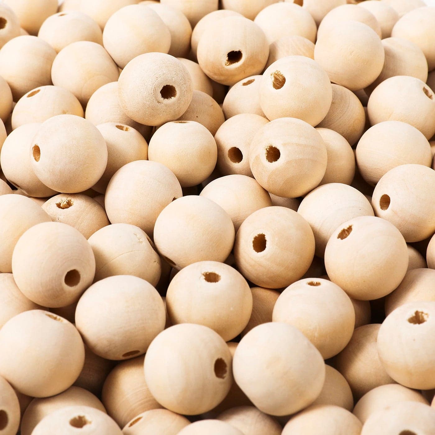 500pcs 14mm Wooden Beads for Craft with Jute TwineRound Natural Unfinished Wood Beads for DIY CraftBead Garland Farmhouse DecorJewelry Making