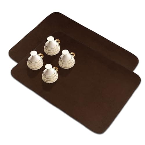 Kuber Industries Dish Dry Mat | Microfiber Drying Mat | Kitchen Drying Mat | Reversible Mat | Kitchen Absorbent Mat | Dish Dry Mat for Kitchen | 38x50 | Pack of 2 | Brown