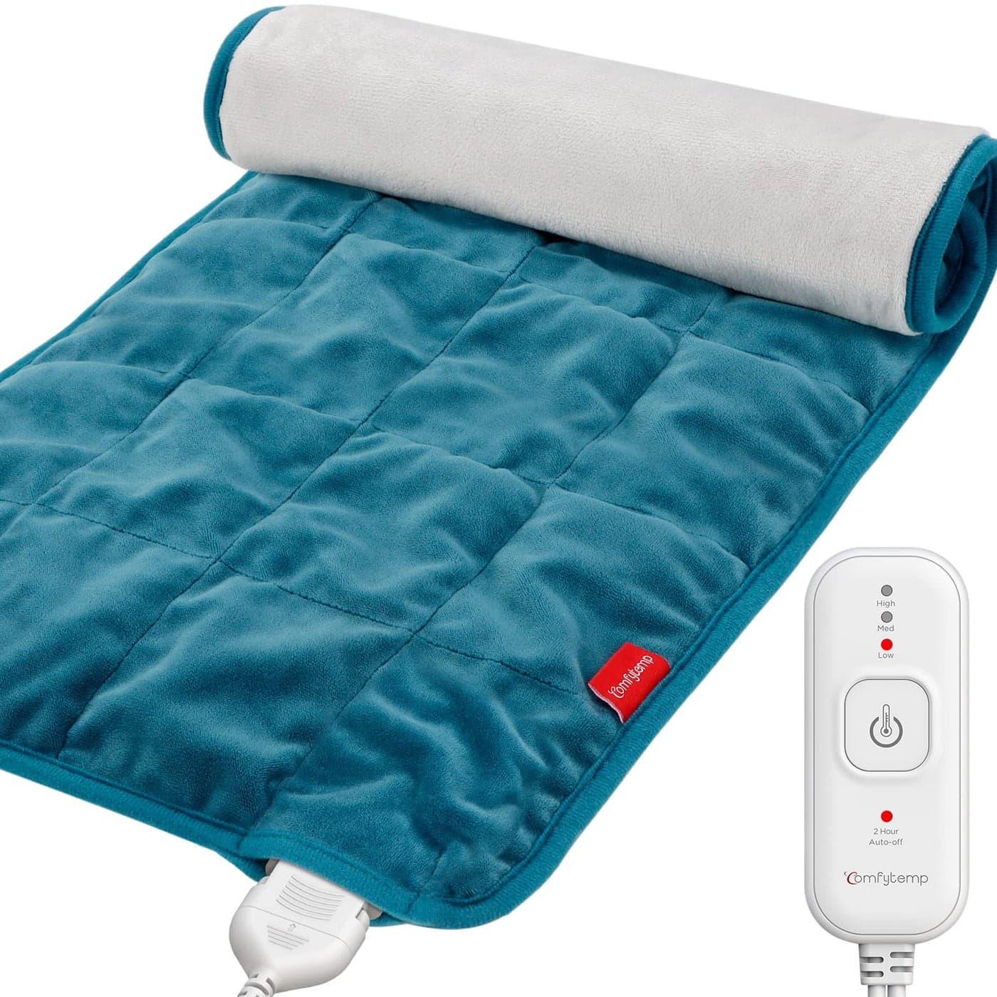 Comfytemp Weighted Heating Pad for Back Cramps Fathers Day Gifts Birthday Gifts for Mom Dad Women Men 22lb Electric Neck Shoulder Heat Pad for Pain Relief FSA HSA Eligible 2H AutoOff 12x24