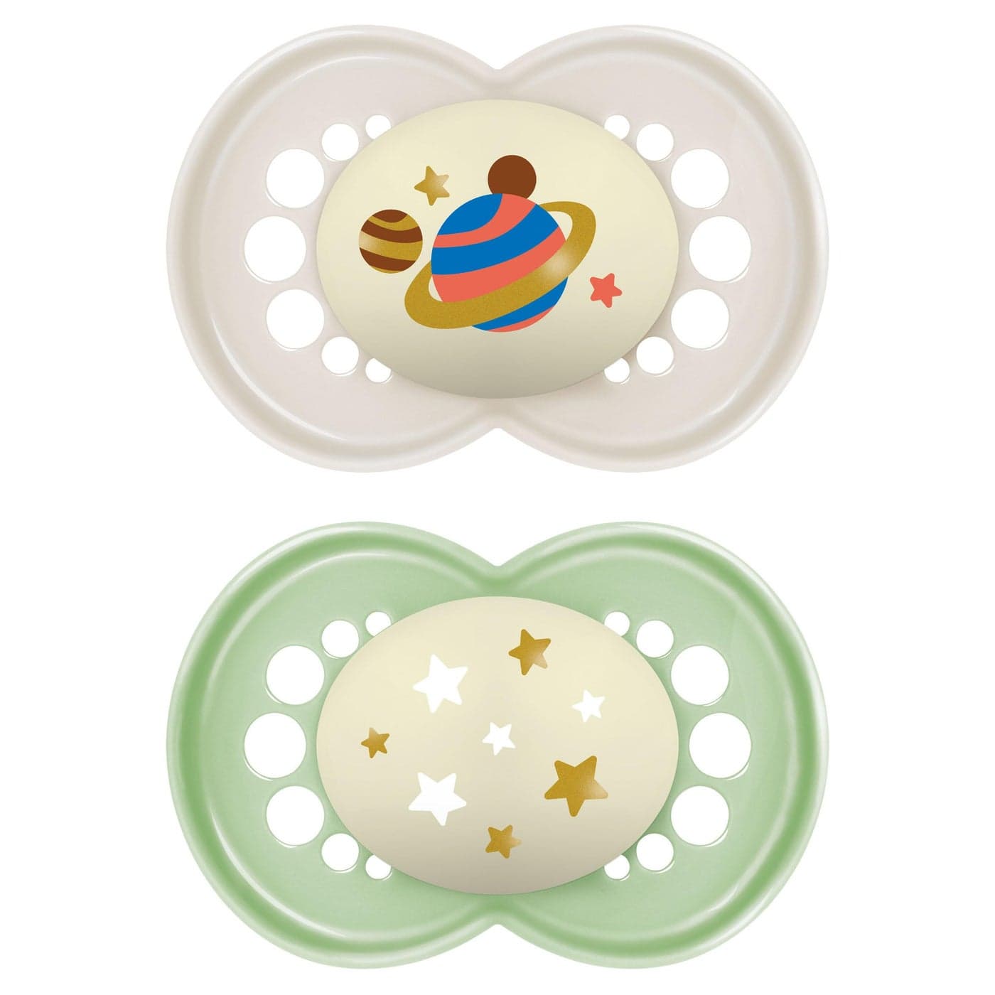 MAM Original Night Pacifiers Binky Pacifier for 616 Months BPAFree Silicone Glows in The Dark Best for Newborn Babies Developed with Medical Experts 2 Count Binkies with Sterilizer Case