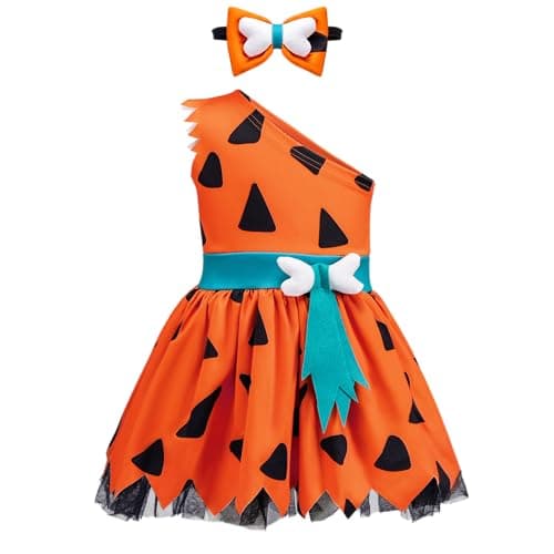 Spooktacular Creations Baby Caveman Costume for Girls Toddler Halloween Cavegirl Jumpsuit for Girls Baby Halloween Costume Cosplay Parties1824 Months