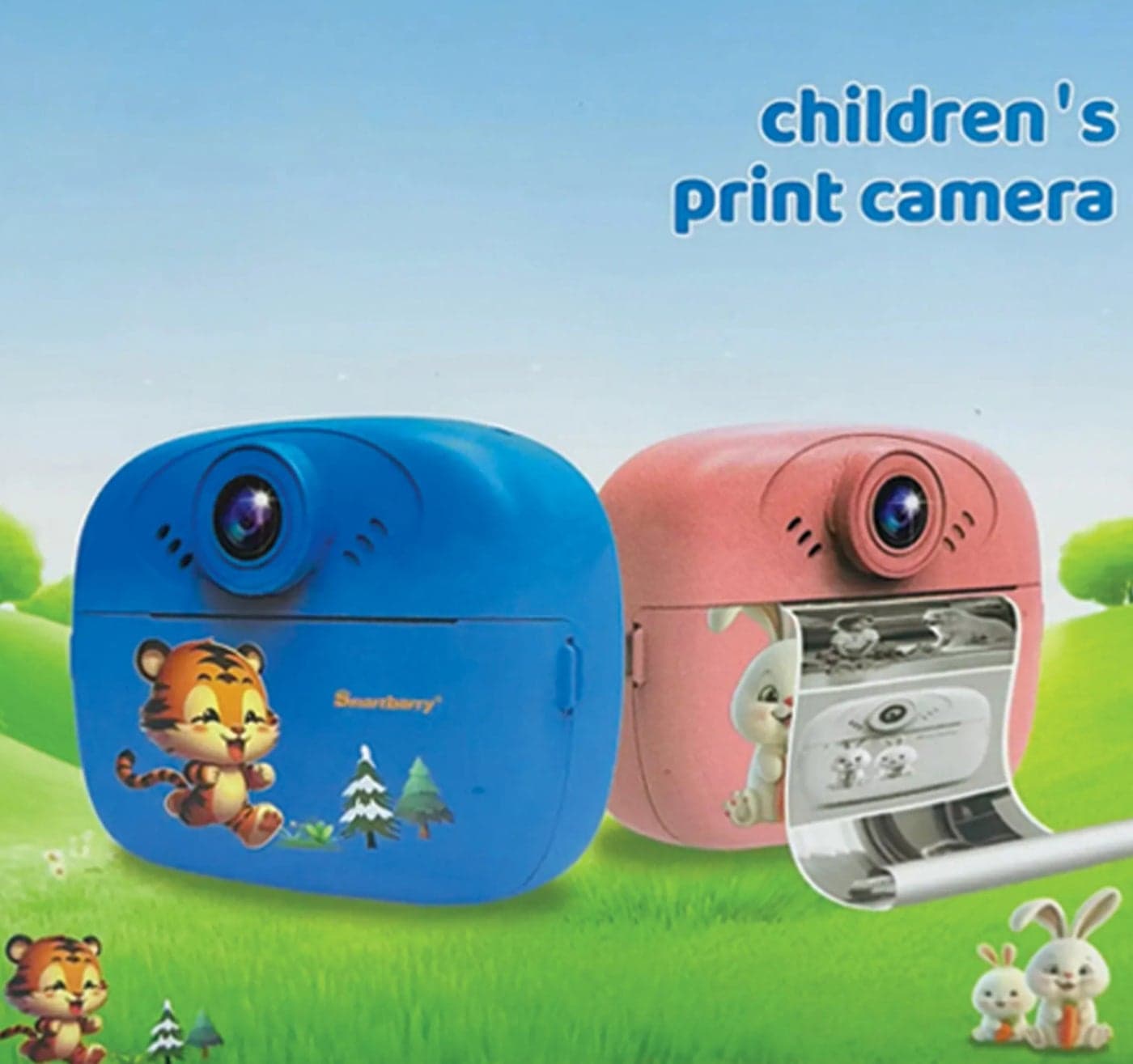 Kids' Instant Print Digital Camera with 40MP, 1080p HD Video, Rechargeable, 2.4" Screen, 32GB TF Card - Perfect Gift for Boys and Girls, Includes 3 Print Paper Rolls ππΈ