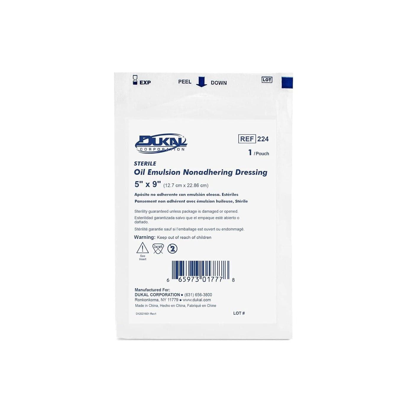 Dukal Oil Emulsion Dressing, 5" x 9" (Box of 12)
